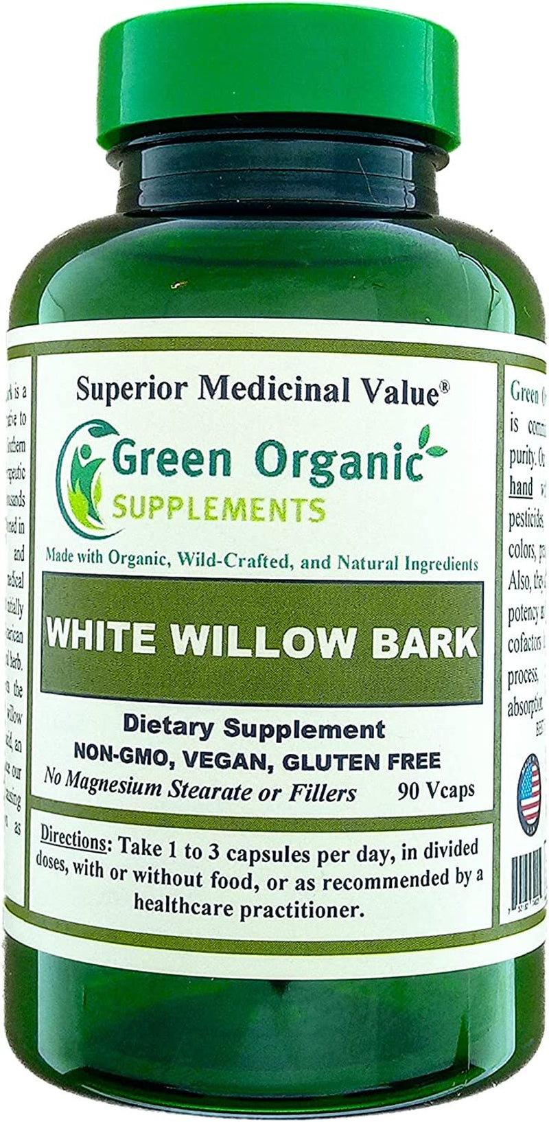 White Willow Bark Capsules 90 Caps, 710Mg - Green Organic Supplements