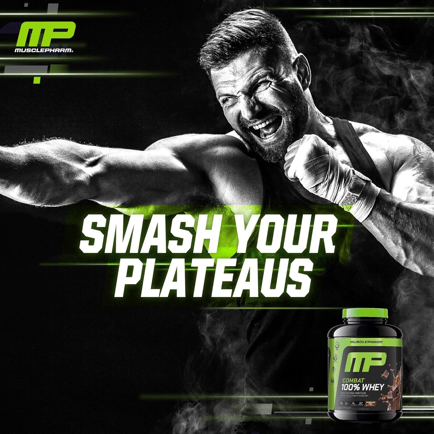 Combat 100% Whey Protein Powder, Chocolate Milk, Fast Recovery & Muscle Gain with Whey Protein Isolate, High Protein Powder for Women & Men, Gluten Free, 5 Lb, 70 Servings