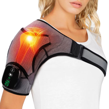 Electric Heating Shoulder Massage Brace Belt Thermal Vibrator Shoulder Temperature Massage Support Pad