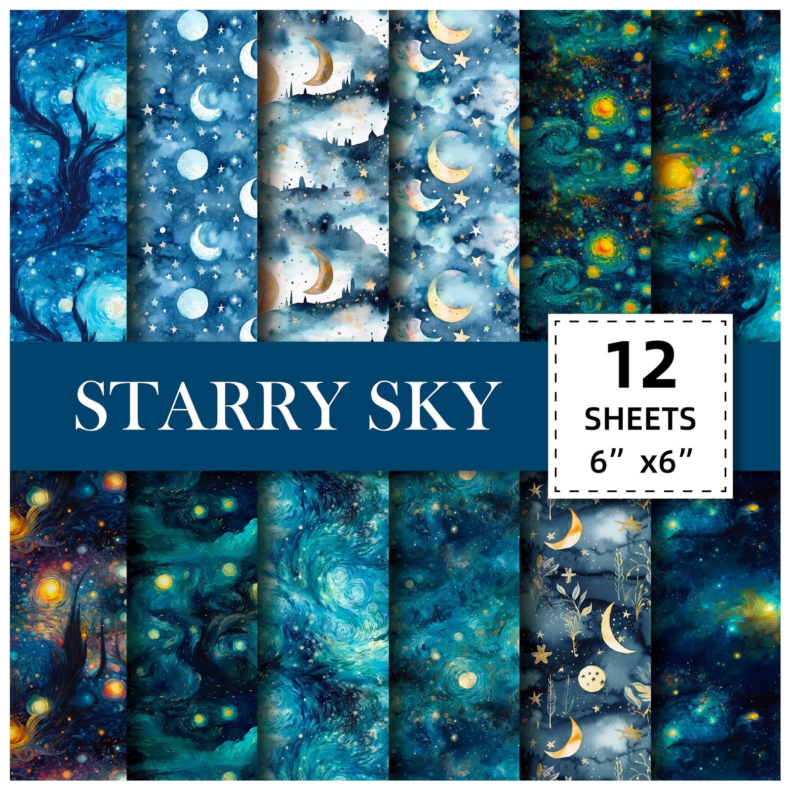 12 Sheet Scrapbooking Paper 15X15Cm, Christmas Journal Planner Paper Pad Cardstock Backgrounds Card for DIY Art Craft Decoration