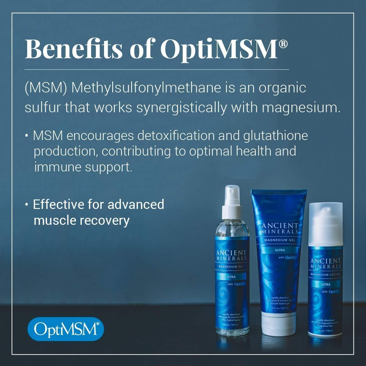 Ancient Minerals Magnesium Oil Spray Ultra with MSM - a Pure Zechstein Topical