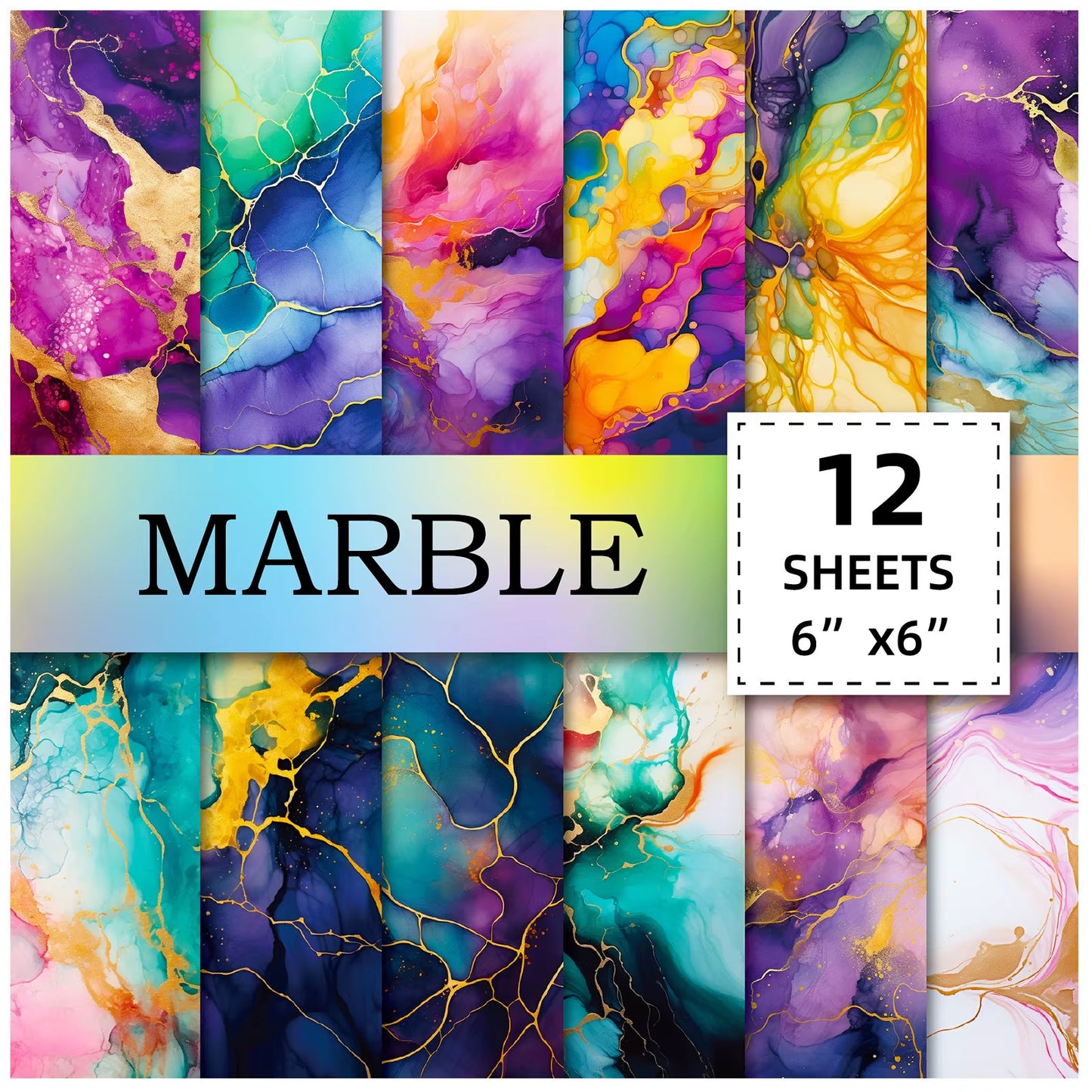12 Sheet Scrapbooking Paper 15X15Cm, Christmas Journal Planner Paper Pad Cardstock Backgrounds Card for DIY Art Craft Decoration