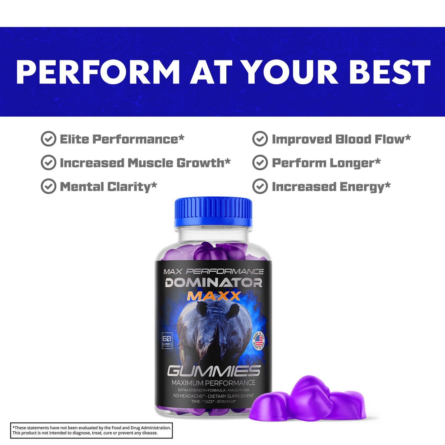 Dominator Maxx Gummies for Men, Advanced Performance Supplement 300 Gummies
