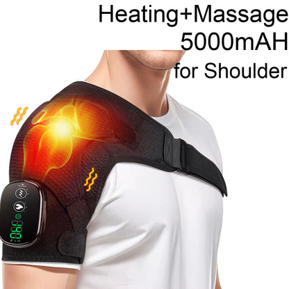 Electric Heating Shoulder Massage Brace Belt Thermal Vibrator Shoulder Temperature Massage Support Pad