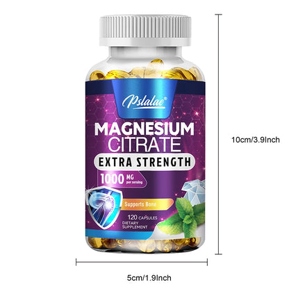 Magnesium Citrate 1000Mg - Maximum Absorption for Muscle, Nerve, Bone and Heart Health - 120 Capsules