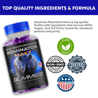 Dominator Maxx Gummies for Men, Advanced Performance Supplement 300 Gummies