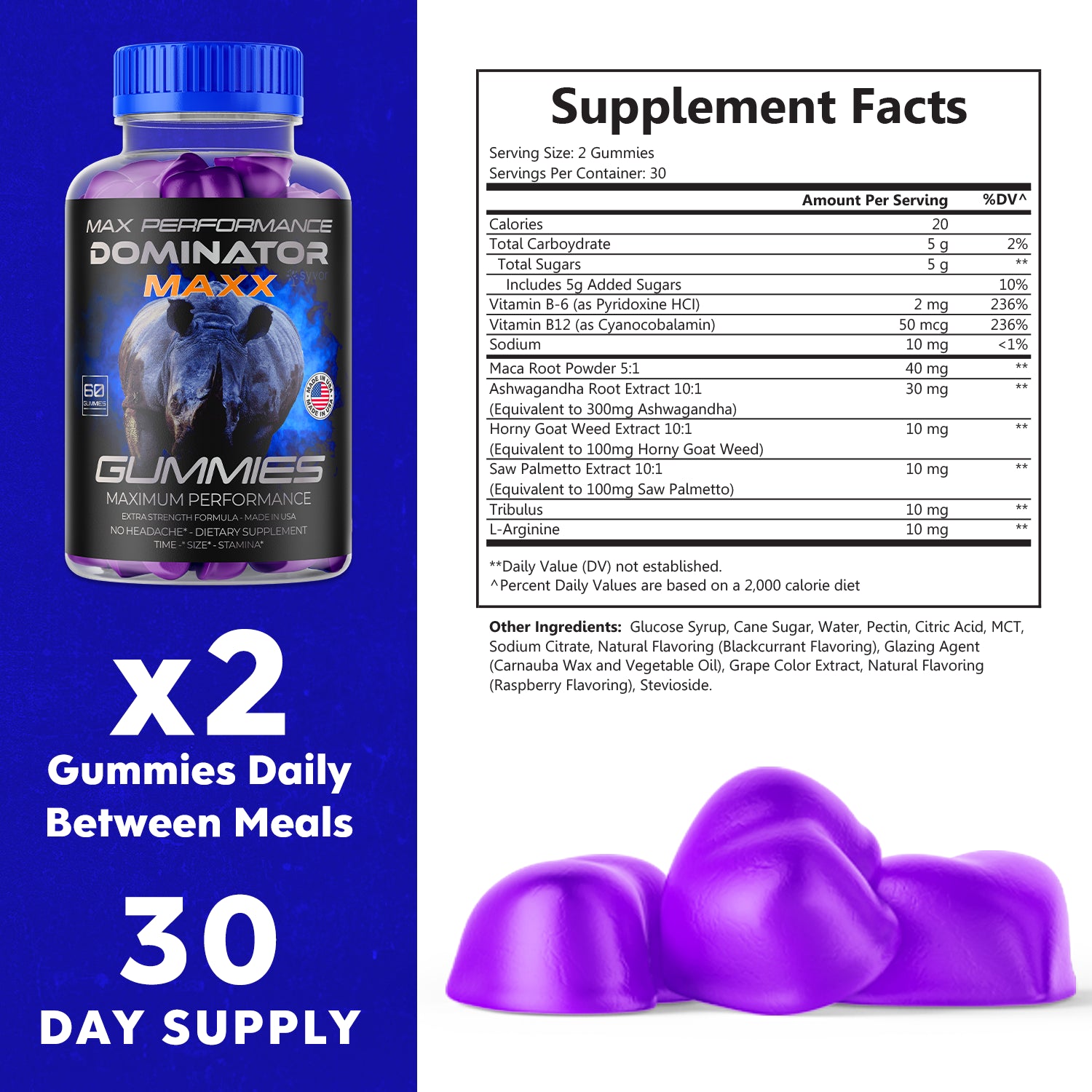 Dominator Maxx Gummies for Men, Advanced Performance Supplement 300 Gummies